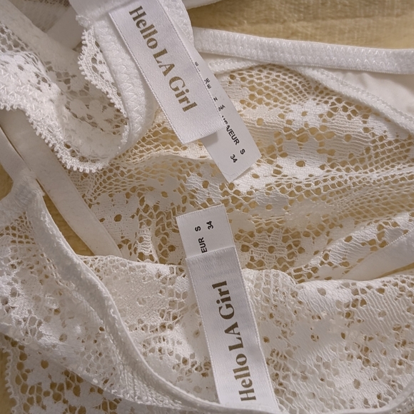 Pick 2 For $20 - Hello LA Girl White Lace Bra Set - S/S - Picture 3 of 3